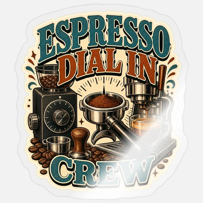 ÉQUIPE DE COMPOSITION À L’ESPRESSO - Sticker taille S (10 x 10 cm) - brillant transparent