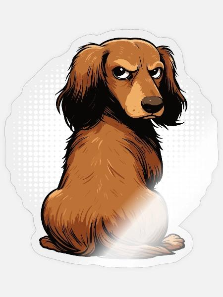 Langhaardackel Dackel Dackelhalter Teckel Tekkel - Sticker Größe S (10 x 10 cm) - Transparent glänzend