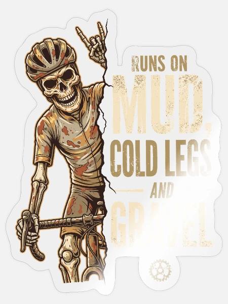 Mud Cold Legs Gravel Skelett - Sticker Größe S (10 x 10 cm) - Transparent glänzend