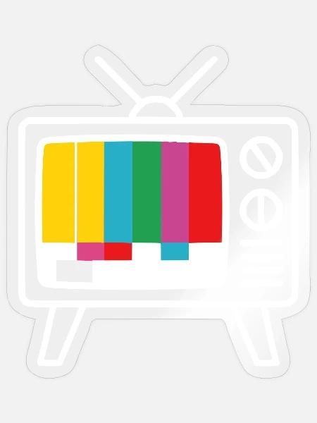 Retro Fernseher Testbild Analog TV Nostalgie - Sticker Größe S (10 x 10 cm) - Transparent glänzend