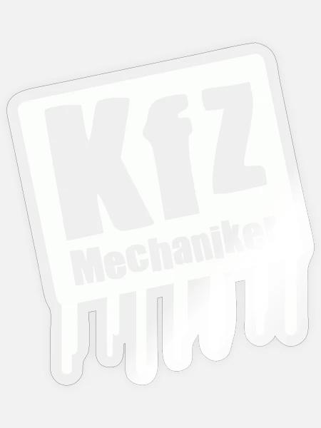 KIZ Mechaniker Logo - Sticker Größe S (10 x 10 cm) - Transparent glänzend