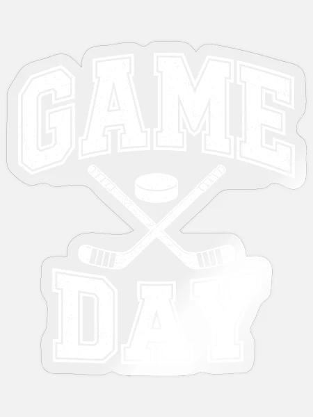 Game Day Eishockey – Schläger & Puck - Sticker Größe S (10 x 10 cm) - Transparent glänzend