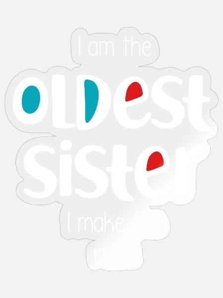 älteste Schwester - Sticker Größe S (10 x 10 cm) - Transparent glänzend
