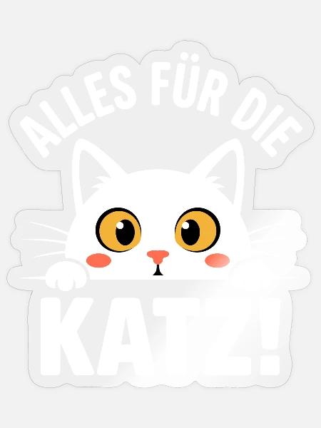 Katzenliebhaber mit Wortwitz - Sticker Größe S (10 x 10 cm) - Transparent glänzend