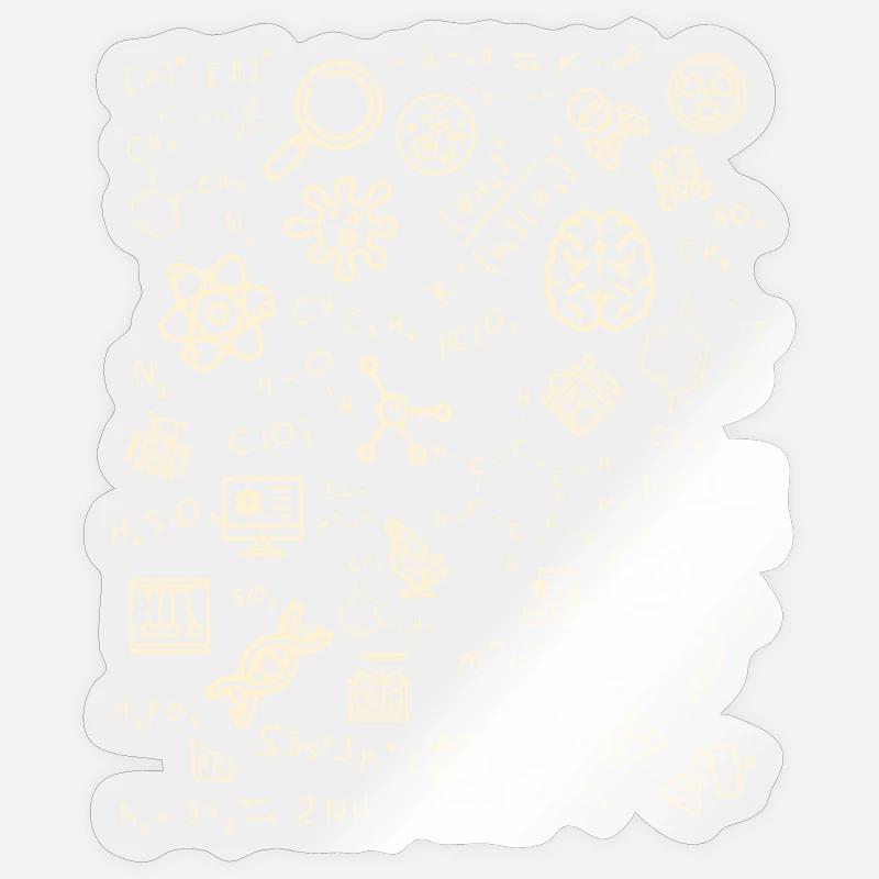 Cadeau de professeur de chimie scientifique - Sticker taille S (10 x 10 cm) - brillant transparent