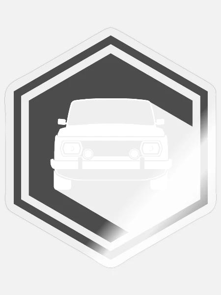 wartburg Warti Illustration Ost Osten DDR Symbol - Sticker Größe S (10 x 10 cm) - Transparent glänzend
