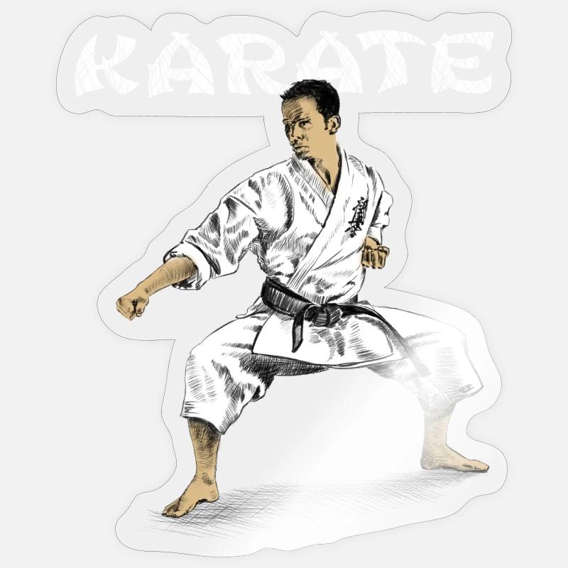 karate - Sticker taille S (10 x 10 cm) - brillant transparent