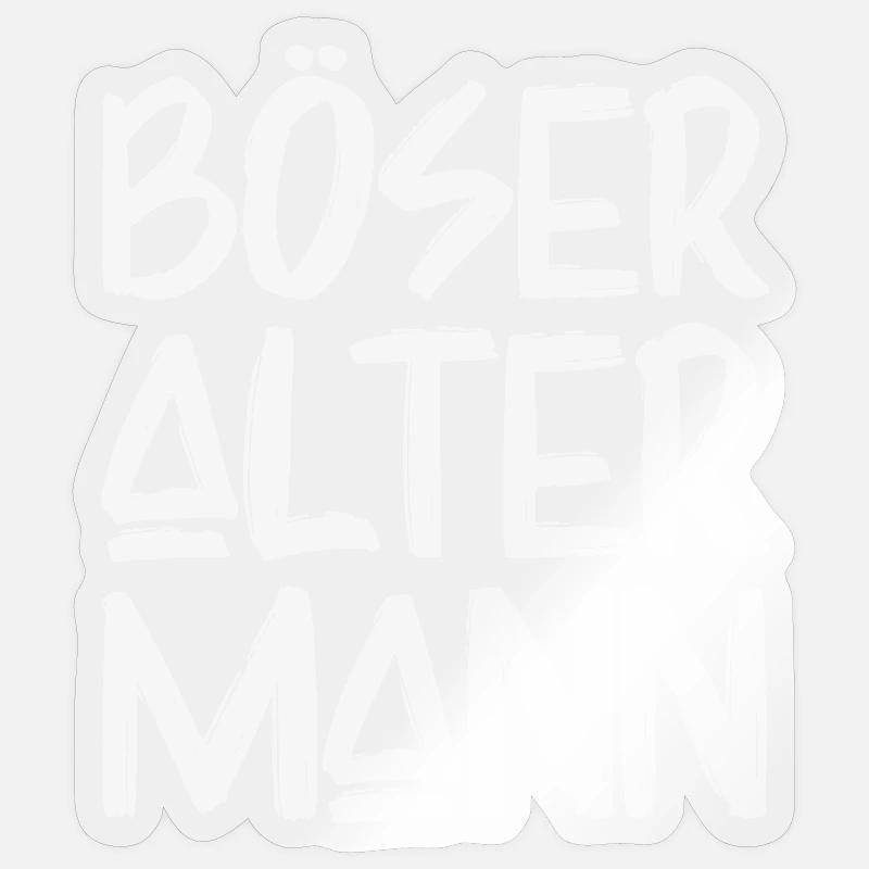Böser Alter Mann - Sticker Größe S (10 x 10 cm) - Transparent glänzend