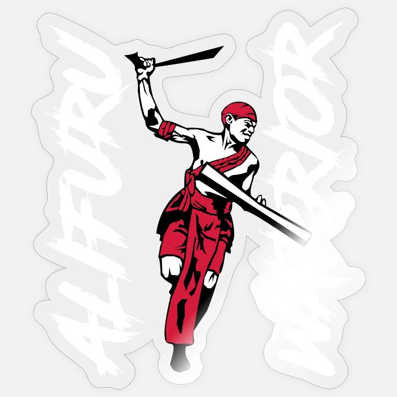 Alifuru Warrior Man - Sticker Größe S (10 x 10 cm) - Transparent glänzend