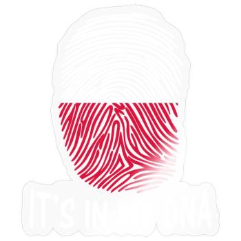 flag of Poland t-shirt it's in my DNA design - Sticker size S (10 x 10 cm) - transparent glossy - Front
