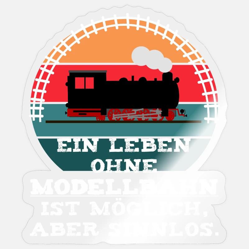 Modellbahn Eisenbahn Dampflok Spruch - Sticker Größe S (10 x 10 cm) - Transparent glänzend