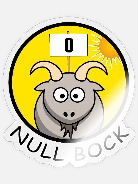 Null Bock Kein Bock Schafbock Ziegenbock Geschenk - Sticker Größe S (10 x 10 cm) - Transparent glänzend