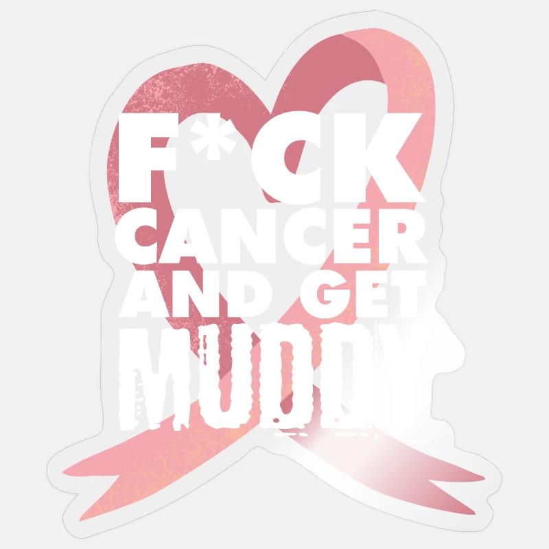 F*ck cancer Chemise de course boueuse Sticker taille S (10 x 10 cm)