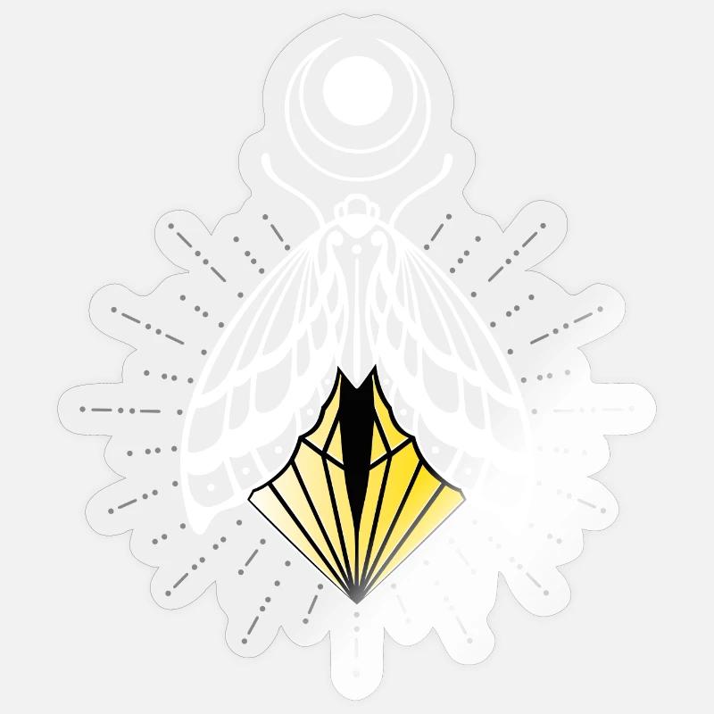 Firefly Moth Moth Moth - Sticker taille S (10 x 10 cm) - brillant transparent