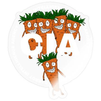Karotten-Nachrichtendienst - Sticker Größe S (10 x 10 cm) - Transparent glänzend - Vorne