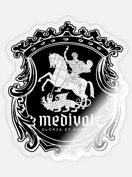 Medival - Mittelalter Ruhm und Ehre - Sticker Größe S (10 x 10 cm) - Transparent glänzend