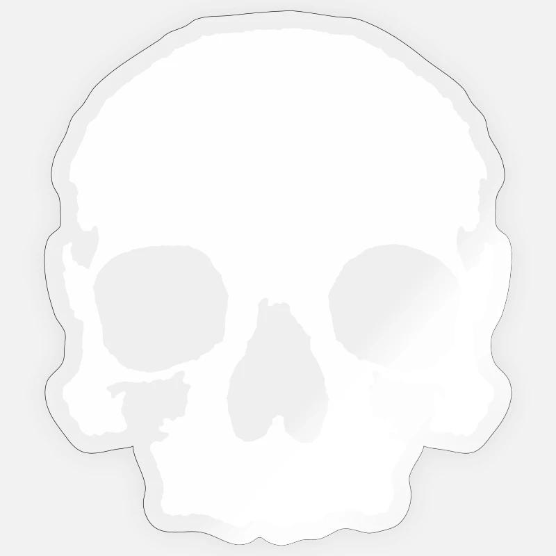 Crâne - Sticker taille S (10 x 10 cm) - brillant transparent