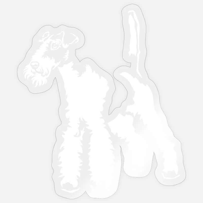 Fox Terrier « Édition Noire » - Sticker taille S (10 x 10 cm) - brillant transparent