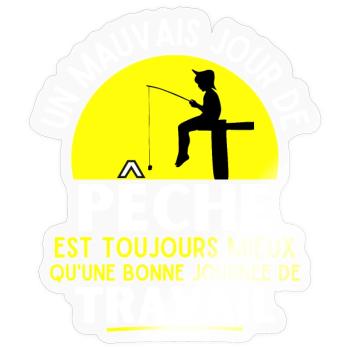 pêche, pêcheur, fan de pêche - Sticker taille S (10 x 10 cm) - brillant transparent - Devant