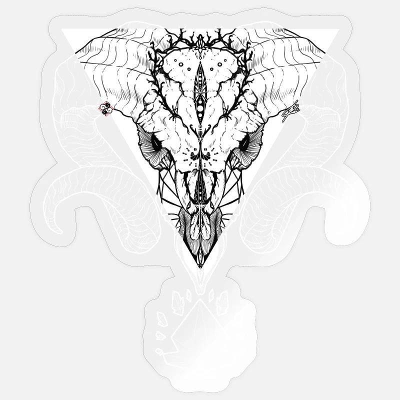 Schädel - Sticker Größe S (10 x 10 cm) - Transparent glänzend