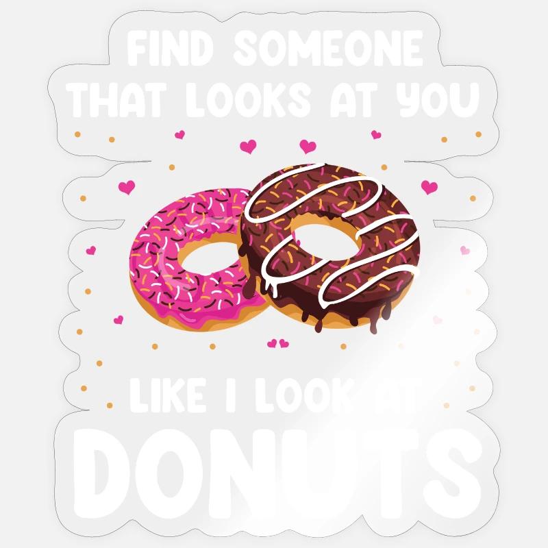 Donuts Love Design - Sticker size S (10 x 10 cm) - transparent glossy