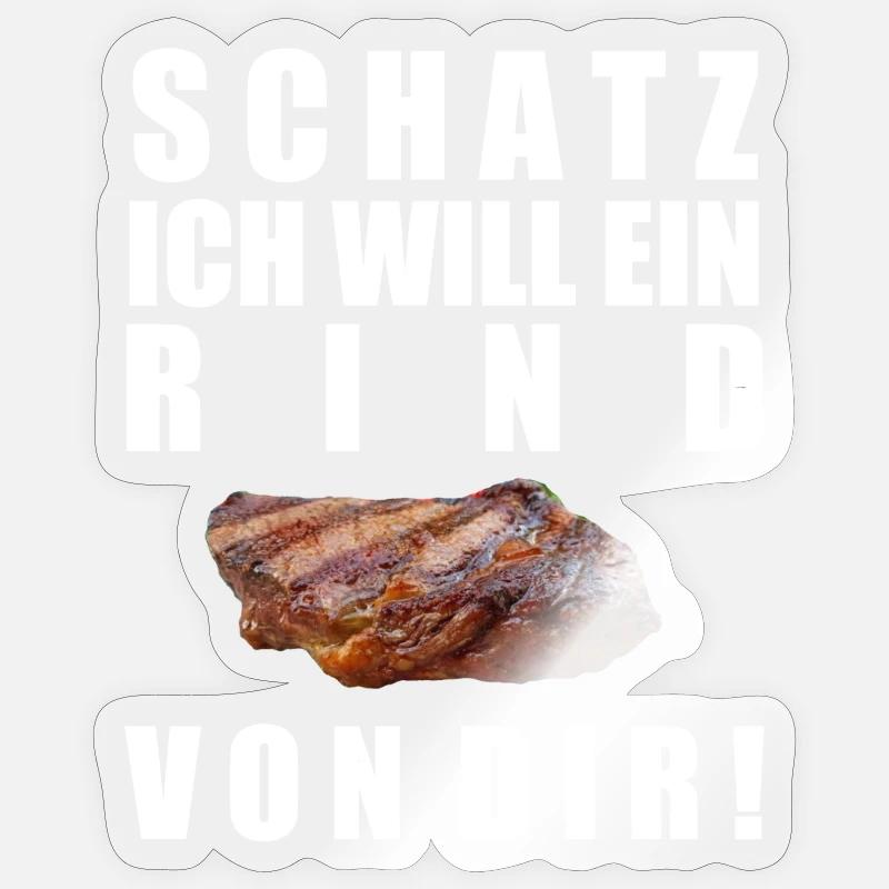 Schatz, ich will ein Rind von dir Sticker Größe S (10 x 10 cm)