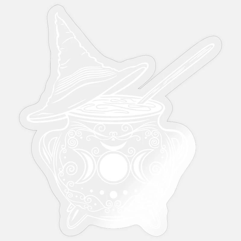 Witch's Cauldron Witch's Hat Witches Walpurgis Night - Sticker size S (10 x 10 cm) - transparent glossy