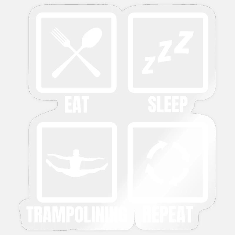 Trampolinist Routine - Sticker Größe S (10 x 10 cm) - Transparent glänzend