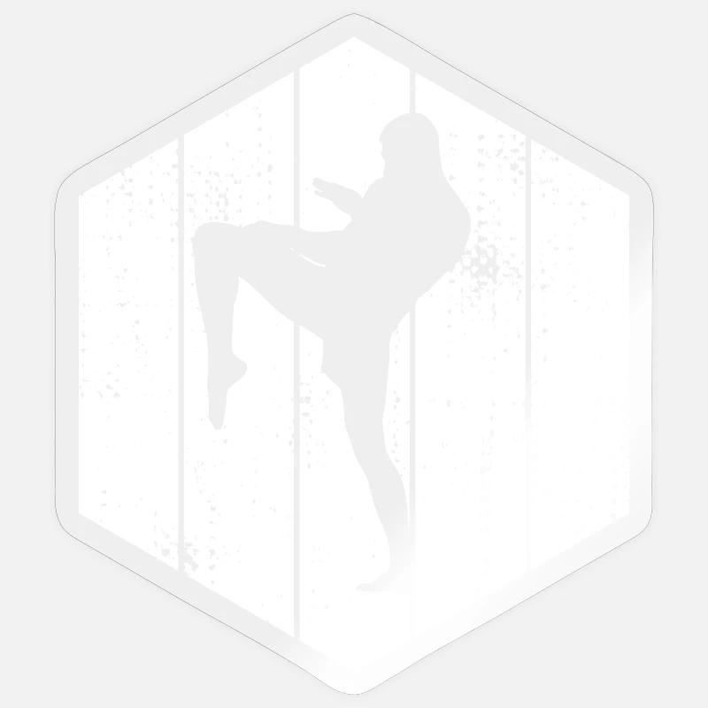 Kickboxer Drawing - Sticker size S (10 x 10 cm) - transparent glossy