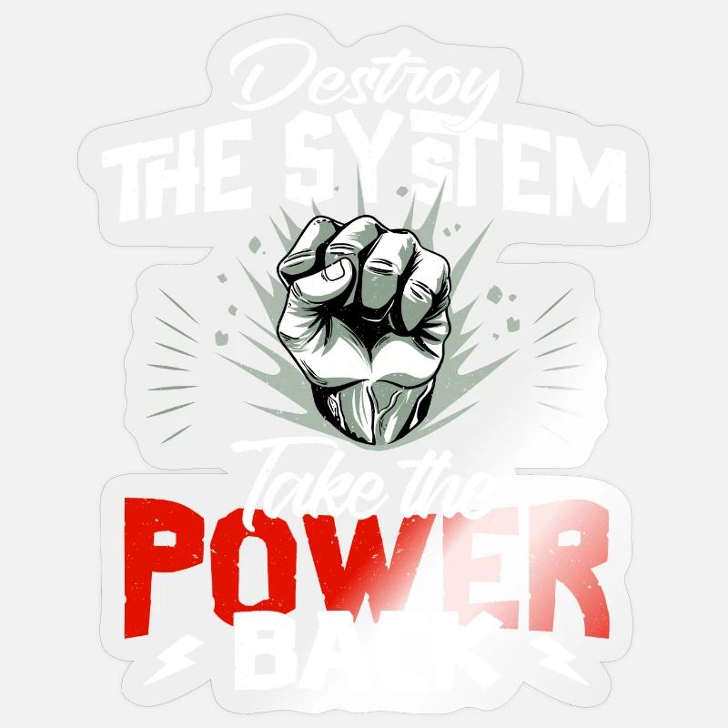 Destroy the System - Revolution - Sticker size S (10 x 10 cm) - transparent glossy