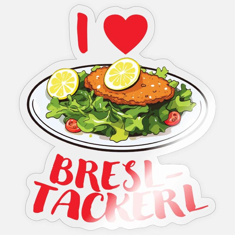 I Love Bresltackerl - hell Sticker Größe S (10 x 10 cm)