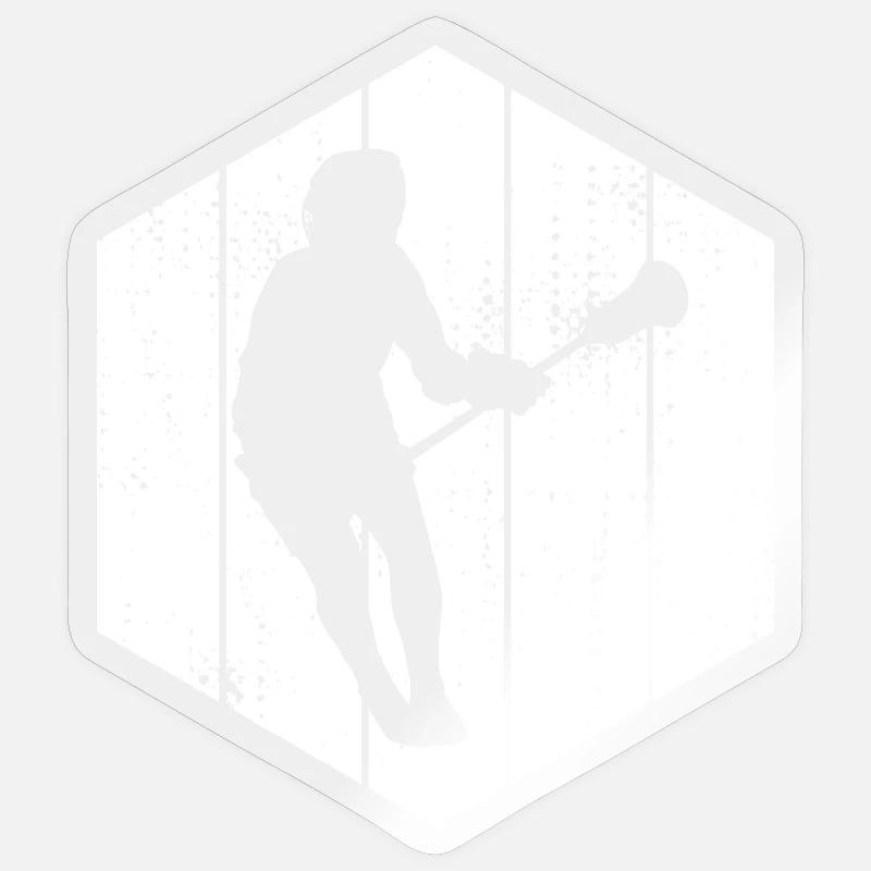 Lacrosse Player Drawing - Sticker size S (10 x 10 cm) - transparent glossy