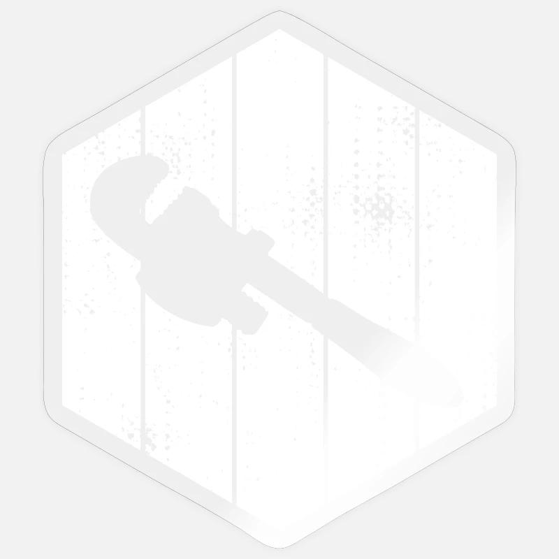 Pipe Wrench Sketch Sticker size S (10 x 10 cm)
