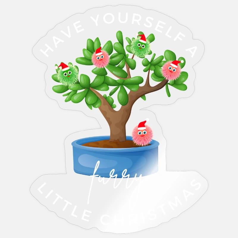 Haben Sie ein kleines pelziges Weihnachten - Sticker Größe S (10 x 10 cm) - Transparent glänzend