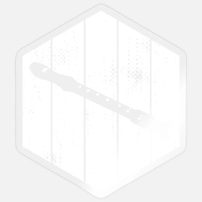 Flute Drawing - Sticker size S (10 x 10 cm) - transparent glossy