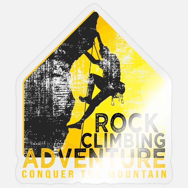 Klettern Escalade Sportklettern - Sticker Größe S (10 x 10 cm) - Transparent glänzend
