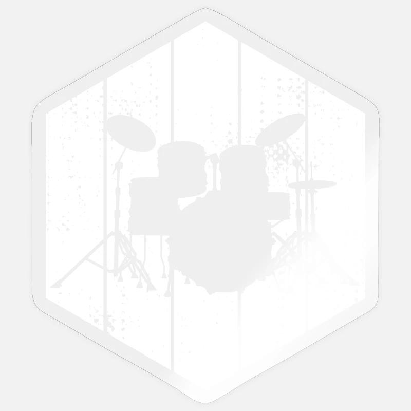Drum Set Drawing Sticker size S (10 x 10 cm)