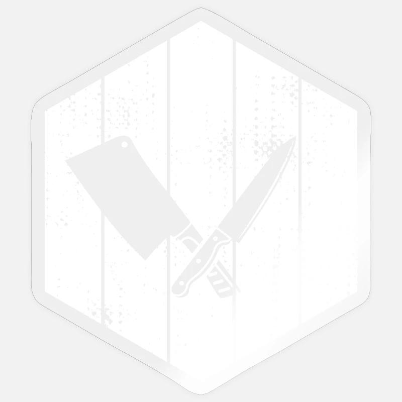 Messer Hackbeil Zeichnung - Sticker Größe S (10 x 10 cm) - Transparent glänzend
