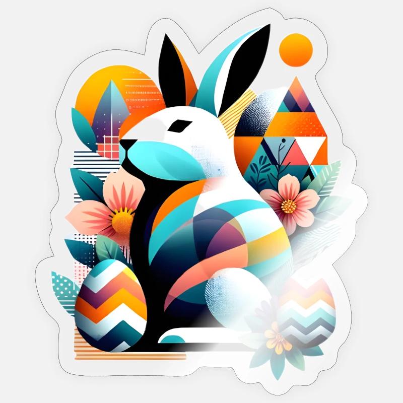 Modern Easter Graphics - Sticker size S (10 x 10 cm) - transparent glossy