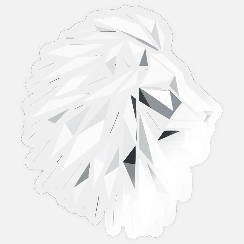 Lion Head Polygon Art - Sticker size S (10 x 10 cm) - transparent glossy