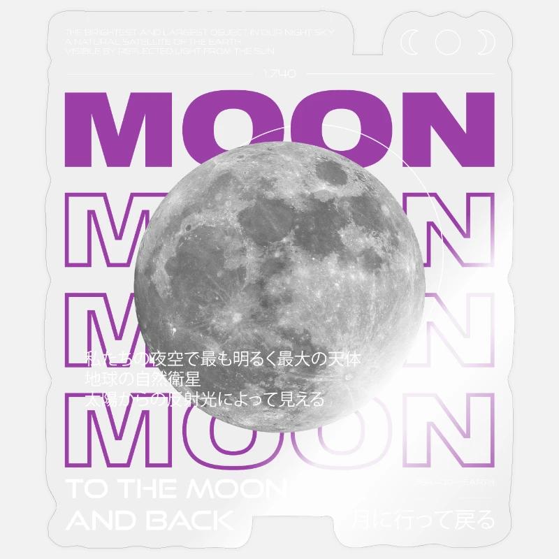 moon pink graphic - Sticker Größe S (10 x 10 cm) - Transparent glänzend