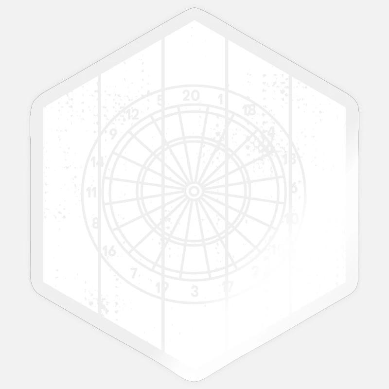 Dessin de jeu de fléchettes - Sticker taille S (10 x 10 cm) - brillant transparent
