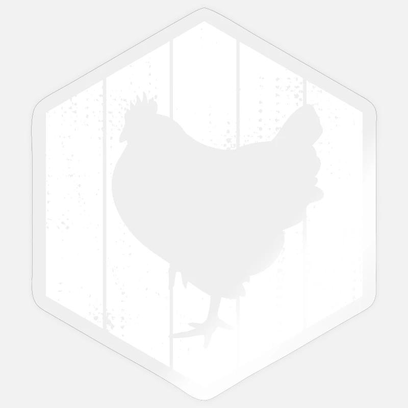 Hen Drawing Sticker size S (10 x 10 cm)