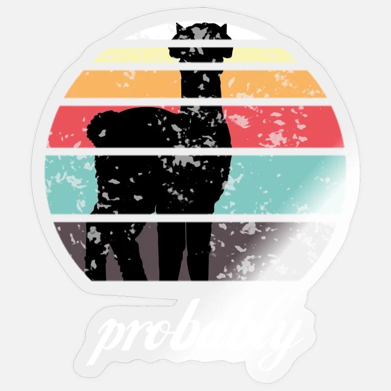 Alpaga - Sticker taille S (10 x 10 cm) - brillant transparent