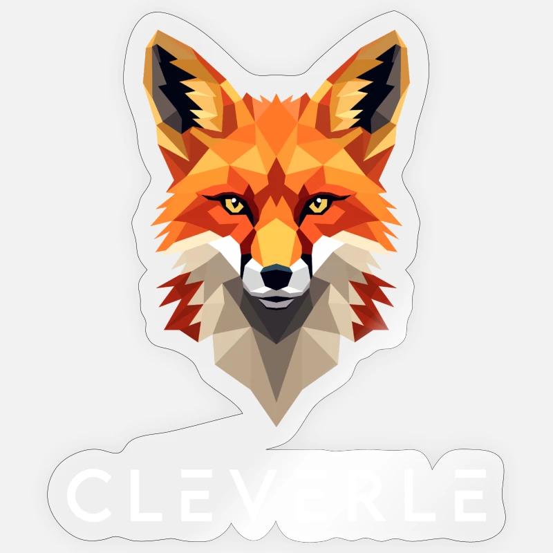 Geometrie Rotfuchs Cleverle Sticker Größe S (10 x 10 cm)