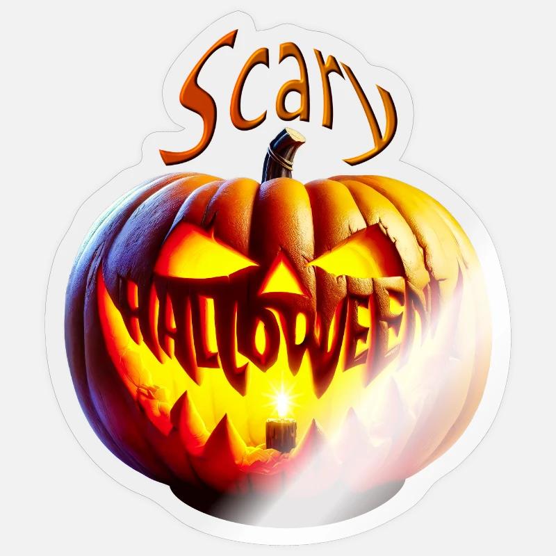 Halloween effrayant - Sticker taille S (10 x 10 cm) - brillant transparent