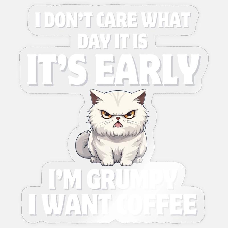 pas du matin, café, coffee Sticker taille S (10 x 10 cm)