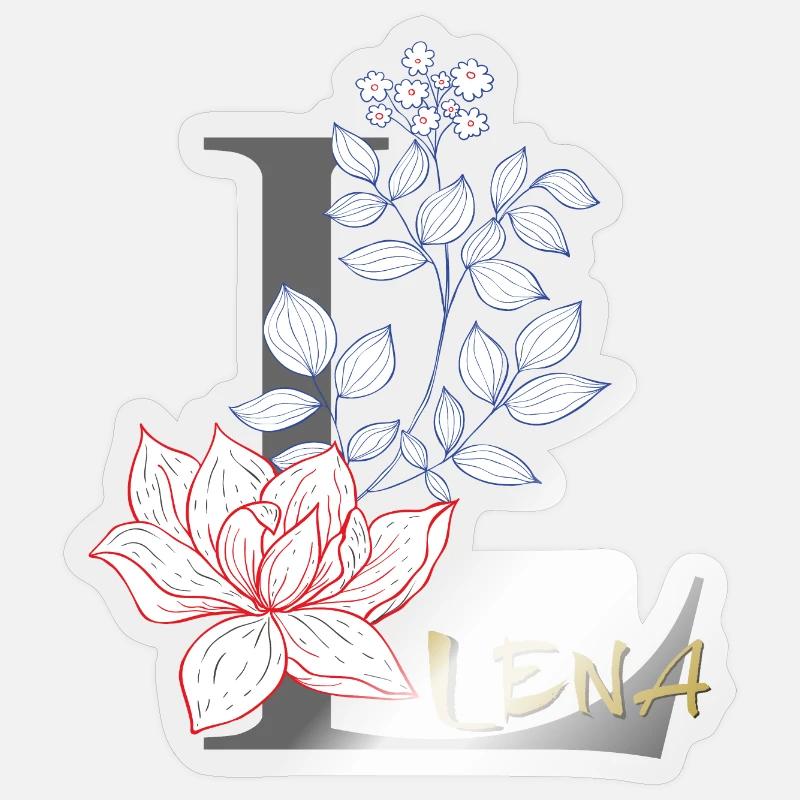 Initial letter Lena - Sticker size S (10 x 10 cm) - transparent glossy