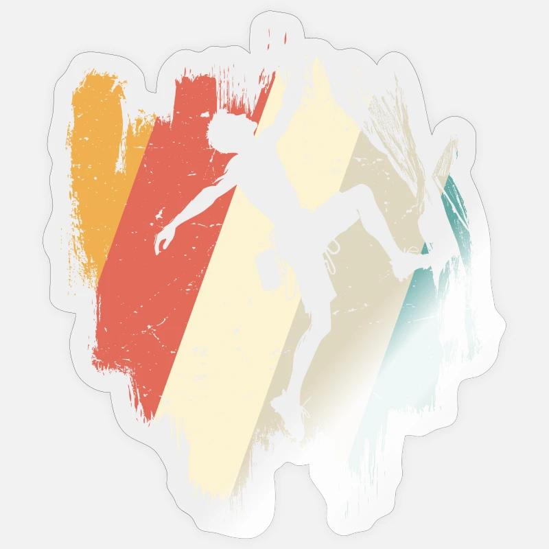 Silhouette de danse arc-en-ciel - Sticker taille S (10 x 10 cm) - brillant transparent