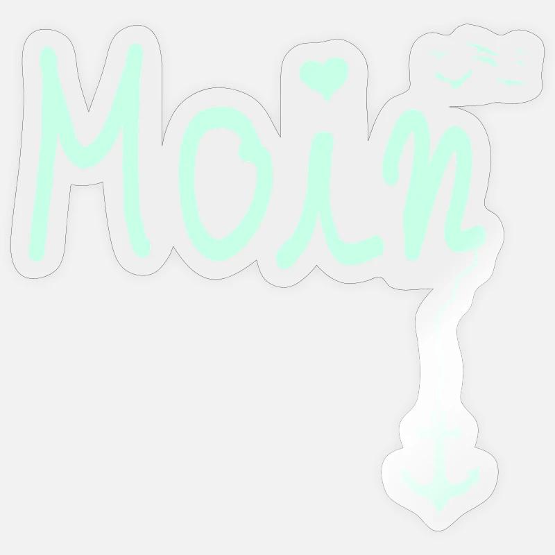 Moin Begrüßung Moin mit Möwe - Sticker Größe S (10 x 10 cm) - Transparent glänzend